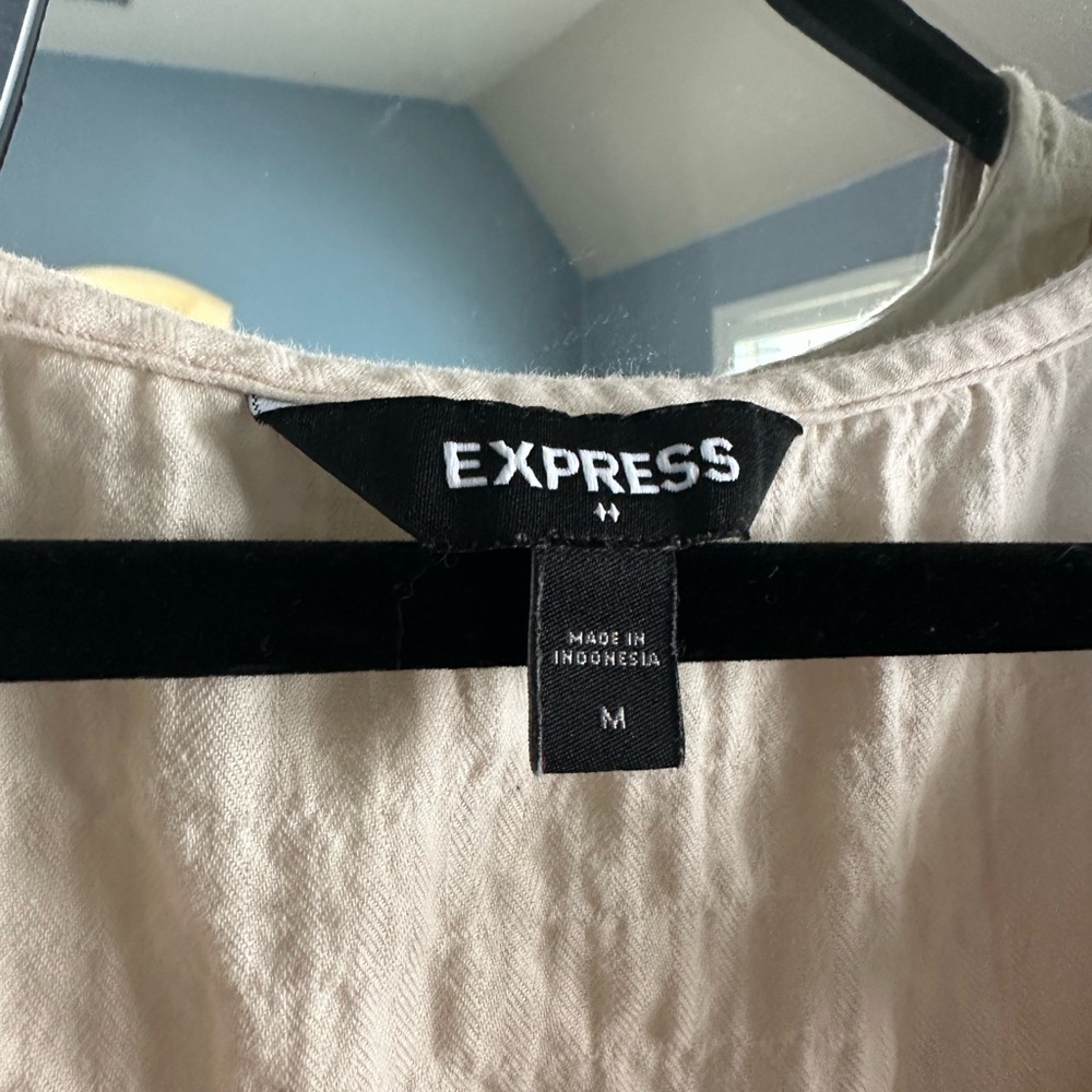 Express Cream Ruffled Tank Top - Picture 3 of 3